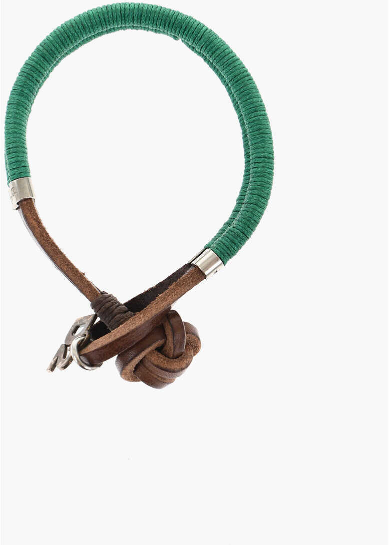 Bratari DSQUARED2 Leather Bracelet With Monogram Charm Brown Barbati (BM 18480199) 3