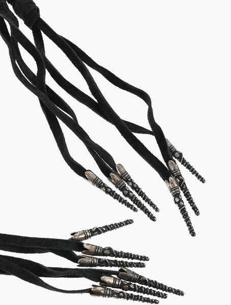 Curele DSQUARED2 Suede And Metal Dreamcatcher Wide Belt Embellished With Crys Green Femei (BM 18480301) 3