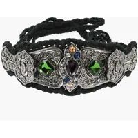 Curele Suede And Metal Dreamcatcher Wide Belt Embellished With Crys Femei