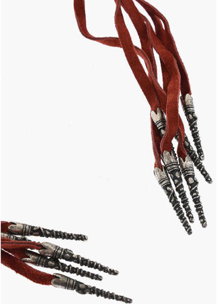 Curele DSQUARED2 Suede And Metal Dreamcatcher Wide Belt Embellished With Crys Brown Femei (BM 18480310) 3