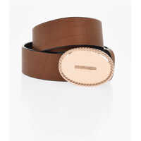 Curele Solid Color Leather Belt With Oval Buckle 35Mm Femei