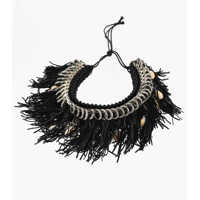 Coliere DSQUARED2 Suede And Metal Cow Girl Plastron Necklace Embellished With
