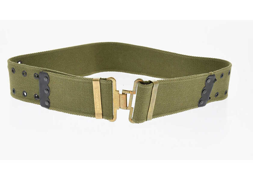 Curele DSQUARED2 Fabric Grommet Belt With Golden Details 55Mm Military Green Barbati (BM 18480382) 2