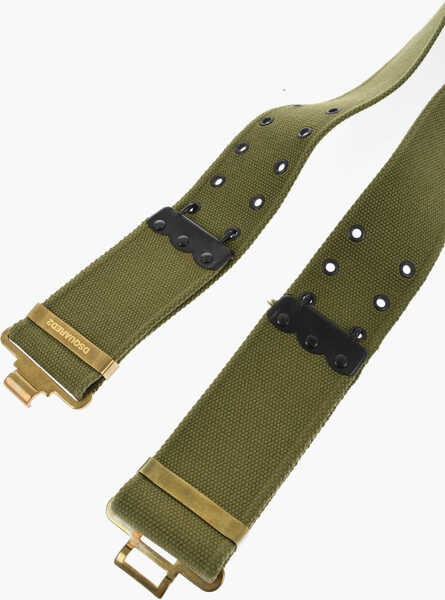 Curele DSQUARED2 Fabric Grommet Belt With Golden Details 55Mm Military Green Barbati (BM 18480382) 3