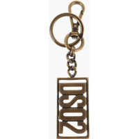 Brelocuri DSQUARED2 Burnished Effect Brass Keyring With Logoed Pendant