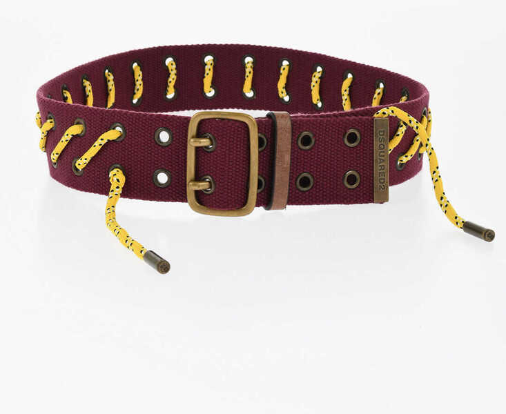 Curele DSQUARED2 Fabric Boy Scout Belt With Contrasting Detail 50Mm Yellow Femei (BM 18480406) 2