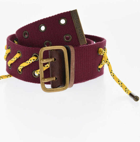 Curele DSQUARED2 Fabric Boy Scout Belt With Contrasting Detail 50Mm Yellow Femei (BM 18480406) 1