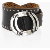 Curele Oversized Leather Belt With Studs 70Mm Femei