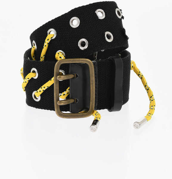 Curele DSQUARED2 Fabric Grommet Belt With Contrasting Detail 50Mm Yellow Femei (BM 18480589) 1