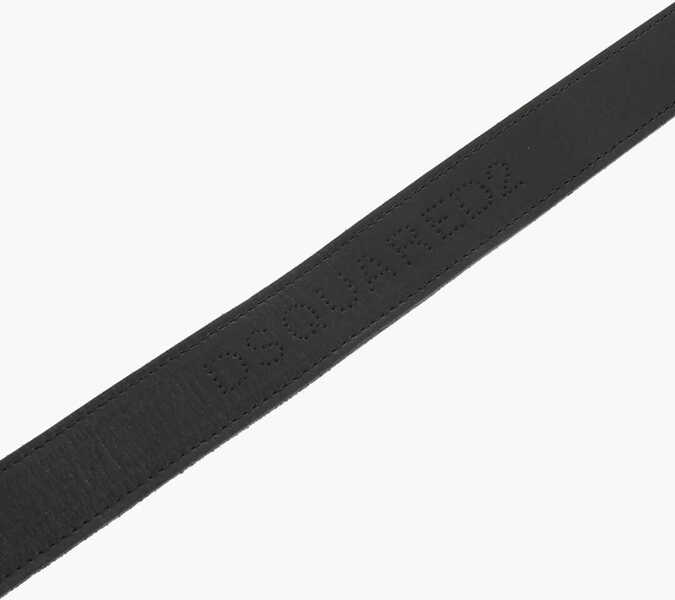 Curele DSQUARED2 Leather And Fabric Belt With Self-Tie Detail 30Mm Black Barbati (BM 18480640) 4