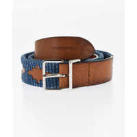 Curele Leather Belt With Denim Trims 30Mm Femei
