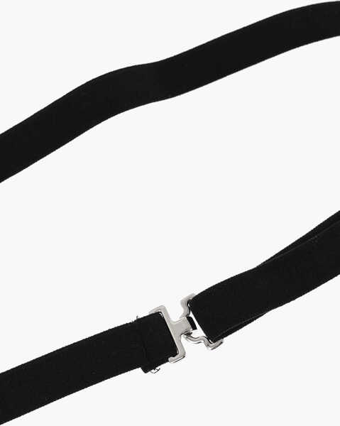 Curele DSQUARED2 Icon Elastic Fabric Skinny Belt With Silver-Tone Detail 15Mm Black Barbati (BM 18480676) 3