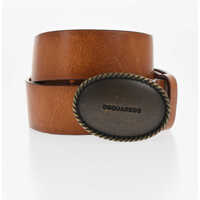 Curele Solid Color Leather Belt With Oval Buckle 35Mm Femei
