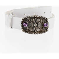 Curele Solid Color Leather Belt With Metal Buckle Embellished With Femei