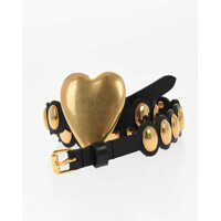 Curele Leather Belt With Golden Metal Details 30Mm Femei