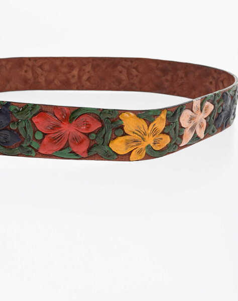 Curele DSQUARED2 Leather Aloha Spirit Belt With Floral Design 40Mm Multicolor Femei (BM 18480829) 3