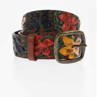 Curele DSQUARED2 Leather Aloha Spirit Belt With Floral Design 40Mm