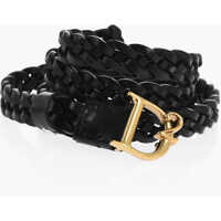 Curele DSQUARED2 Braided Leather Belt With Golden Anchor Buckle 15Mm