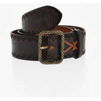 Curele Leather Belt With Embossed Decorative Motif 40Mm Femei