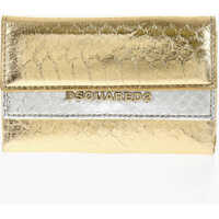 Portofele Python Effect Metallic Leather Card Holder Femei