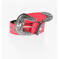 Curele DSQUARED2 Leather And Fabric Western Belt With Studs 40Mm