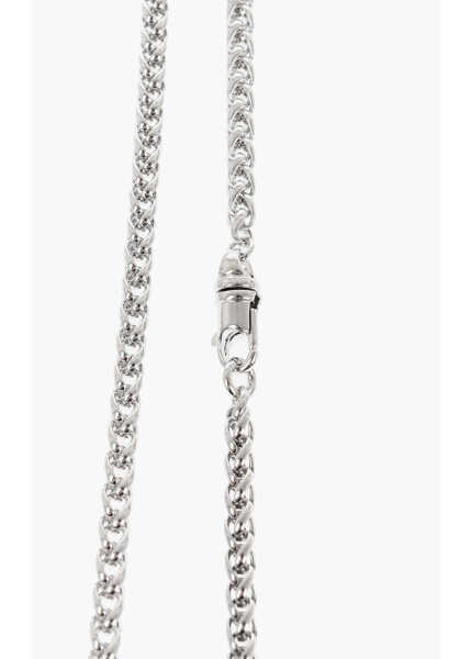 Coliere DSQUARED2 Metal Necklace With Flower Design Pendant Embellished With R Silver Femei (BM 18480874) 3