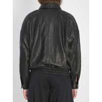 Imbracaminte Dama pagina 277 - Bomber jacket Saint Laurent Leather Bomber Jacket Black Femei (BM 18482037) - B-mall.ro