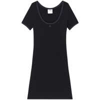 Rochii Courrèges Cotton Short Sleeves Mini Dress In Black Femei