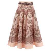 Fuste Zimmermann 'Crush Flared Midi' Skirt Femei