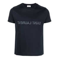 Tricouri Saint Laurent Logo Cotton T-Shirt Barbati