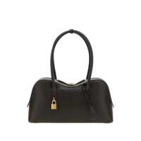 Genti de umar 'Ryder' Dark Brown Shoulder Bag With Double Top Handle And Logo Padlock Detail In Eco-Leather Woman Femei