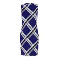 Rochii Burberry Check Motif Silk Dress Femei