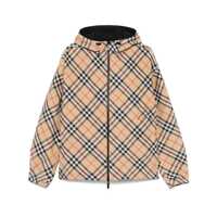 Geci Burberry Check Motif Hooded Jacket Barbati