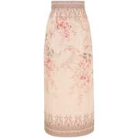 Fuste Zimmermann Printed Linen Pencil Skirt Femei