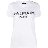 Tricouri Balmain Logo Organic Cotton T-Shirt Femei