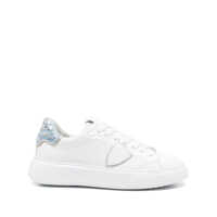 Sneakers Philippe Model White 'Temple' Sneakers In Leather With Paillettes Femei