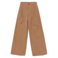 Pantaloni casual Chloé Cotton Wide-Leg Trousers Femei