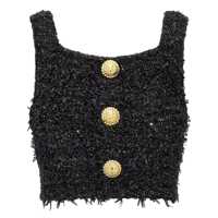 Topuri Balmain Tweed Cropped Top Femei