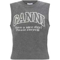 Pulovere Ganni Logo Wool Vest Femei