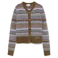 Cardigane Ganni Wool Striped Cardigan Femei
