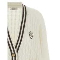 Cardigane Brunello Cucinelli Dama - Cardigane Brunello Cucinelli Brunello Cucinelli Braided Cardigan WHITE Femei (BM 18486393) - B-mall.ro