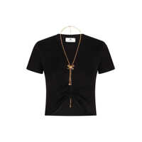 Tricouri Elisabetta Franchi Elisabetta Franchi Logo Detail Cropped T-Shirt