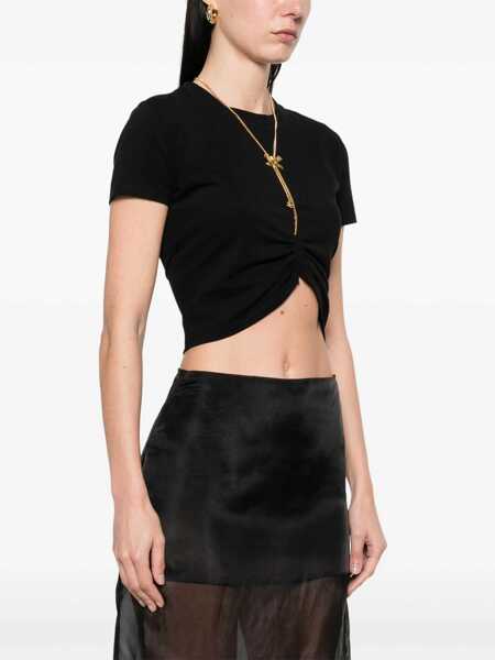 Topuri Elisabetta Franchi Elisabetta Franchi TShirt With Bow Necklace Black Femei (BM 18486495) 3