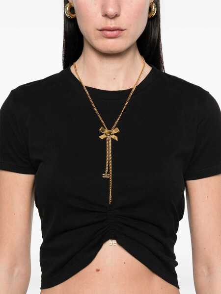 Topuri Elisabetta Franchi Elisabetta Franchi TShirt With Bow Necklace Black Femei (BM 18486495) 5