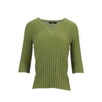 Pulovere LA ROSE La Rose V Neck Cash/Silk Green