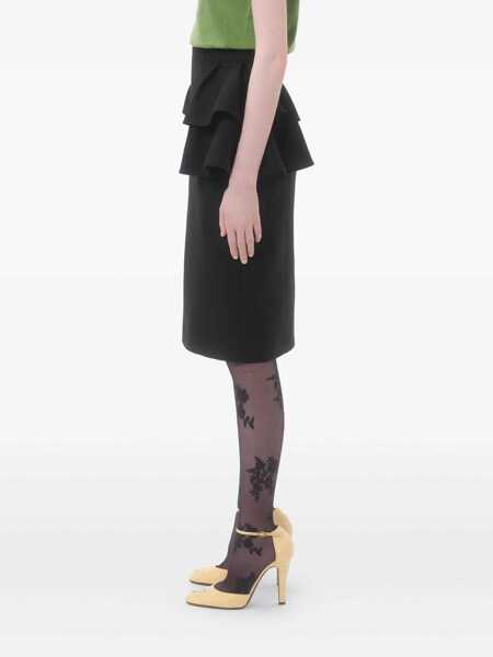 Fuste casual Valentino Garavani Wool and silk midi skirt Black Femei (BM 18488841) 4