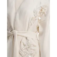 Pulovere Golden Goose Dama - Cardigane Golden Goose JOURNEY WS BELTED KNIT CARDIGAN GENA PURE COTTON FLOWERS EMBROYDERED White Femei (BM 18489009) - B-mall.ro