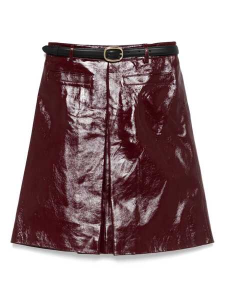 Fuste casual Self-Portrait Leather miniskirt Bordeaux Femei (BM 18489117) 1
