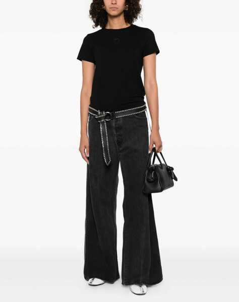 Tricouri Pinko Logo T-Shirt NERO LIMOUSINE Femei (BM 18489220) 2