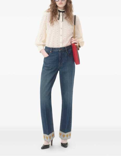 Blugi Valentino Garavani La Cour de Coeur Jeans DENIM SCURO Femei (BM 18489226) 2